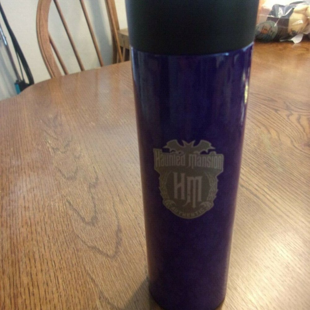 New Disney Parks Haunted Mansion Purple Wallpaper Water Bottle